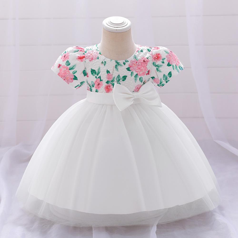 Picture of Amazon Cross-border Baby Dress Baby One-year-old Stitching Mesh Wedding Dress Girls Banquet Party Evening Dress