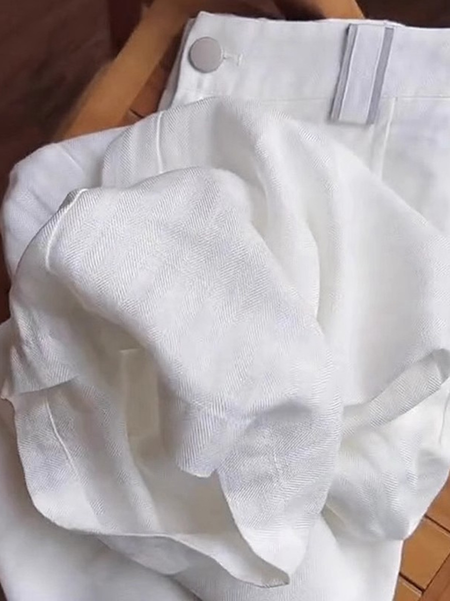 2024 New Style Small Style Lazy Drop Sense Summer New Style Straight Casual Loose Design Sense White Pants