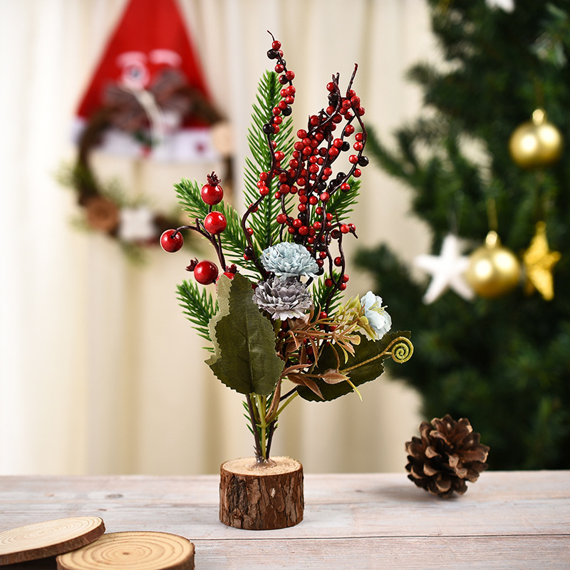 Picture of Christmas tree decoration small ornaments window mini Christmas tree gifts Christmas table small Christmas tree decorations