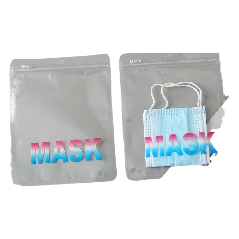 Thickened Mask Packaging Bag, Fashionable Sun Protection Bag, Plastic Ziplock Bag, Individually Packaged, Traceless Sealing Bag for Storage