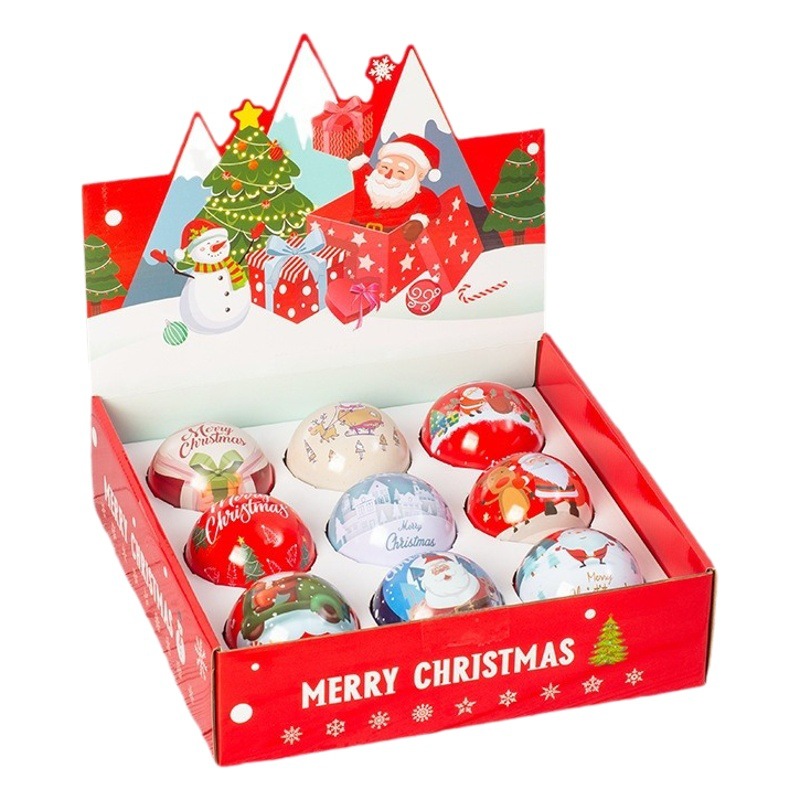 Creative pendant tinplate ball Christmas tree supplies pendant Christmas decoration ornaments candy box elf ball suit