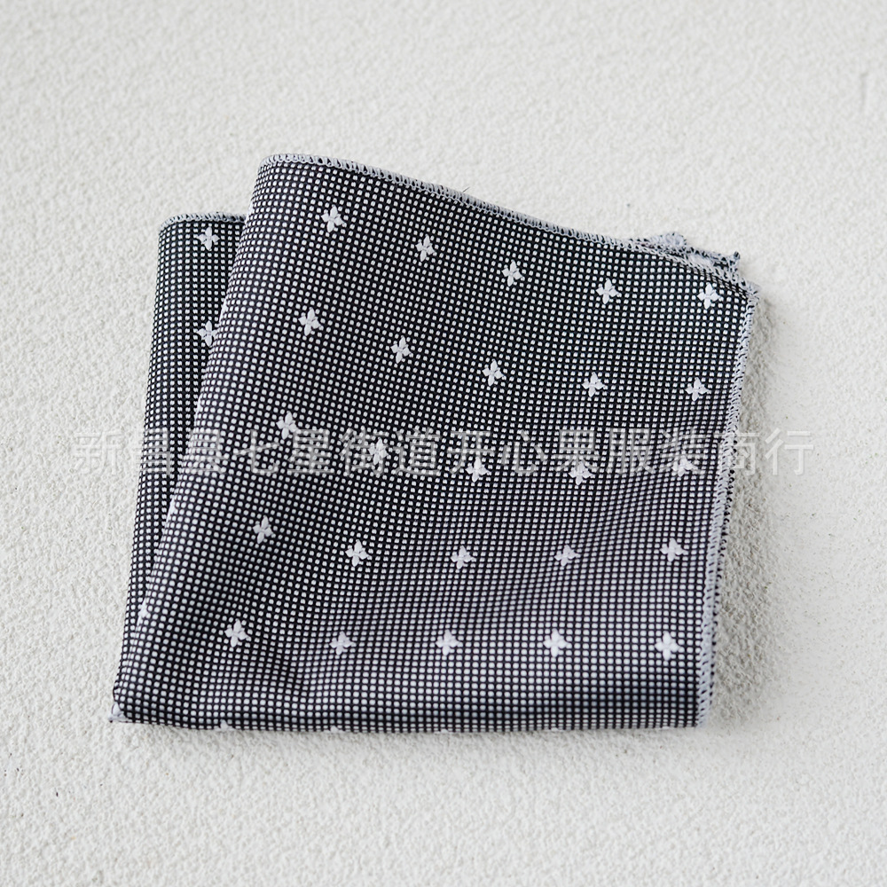 Picture of Men's suit small square scarf factory wholesale fashion polyester fashion accessories vintage embroidery pattern pocket towel men's clothing