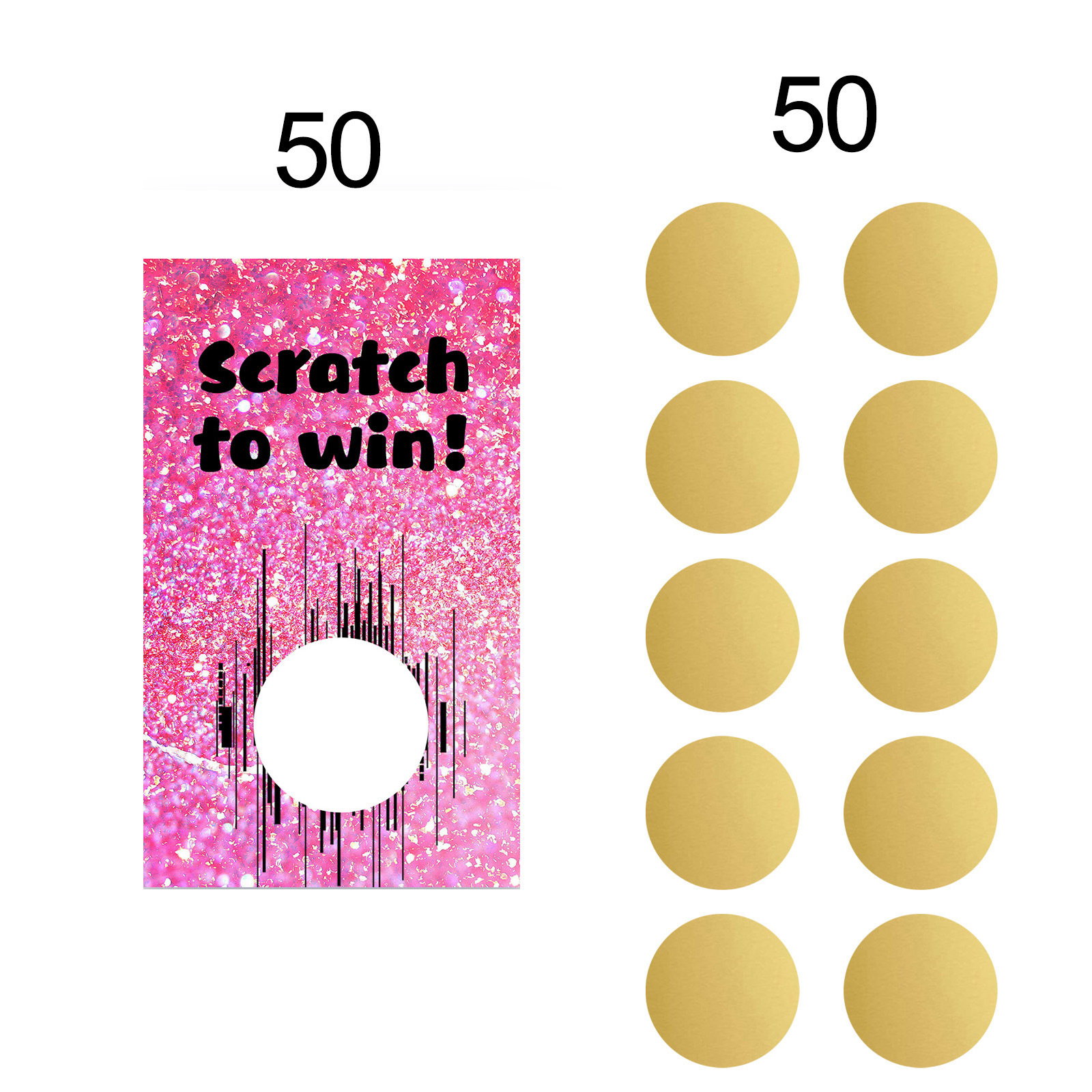 50 blank gift certificates scratch card with scratch stickers Christmas wedding shower birthday party supplies Red