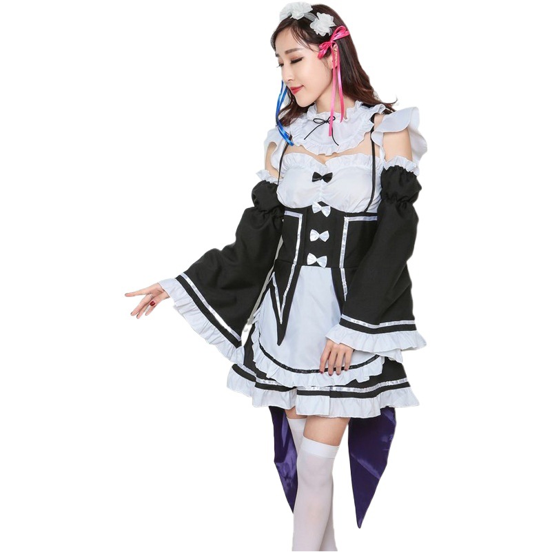 S-3XL Life in a World Starting from Scratch Animation Costume cos Large Size Maid Suit Ramrem Rem