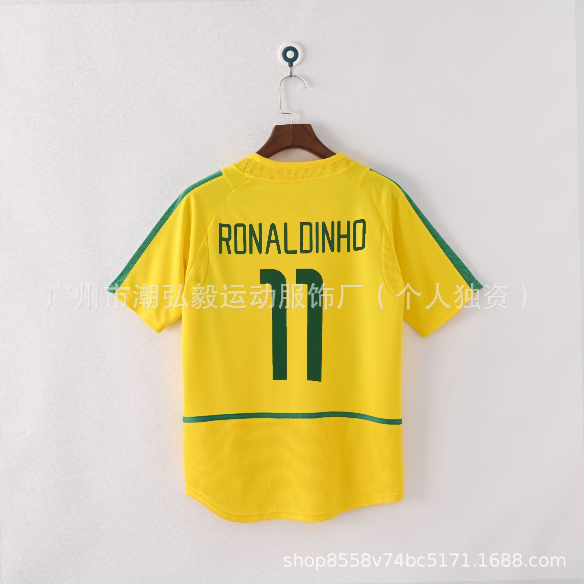 Picture of Wholesale Vintage 980204 World Cup Brazil Jersey No. 9 No. 10 Ronaldo Vintage Jersey Soccer Uniform