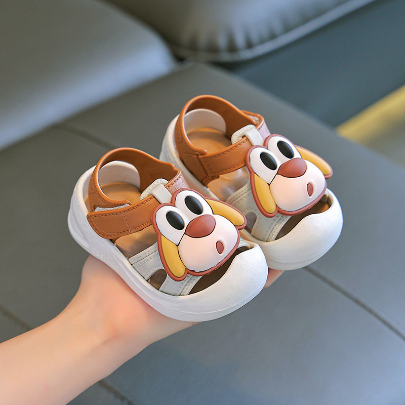 Cross-border Wholesale Children's 2025 New Sandals Toe Soft Bottom Baby Non-slip Men's and Women's Cartoon Baby Step Shoes Outer Wear