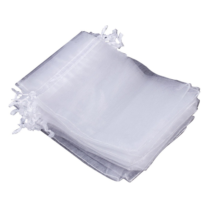 Spot wholesale plain transparent organza bag bundle mouth gift bag jewelry packaging mesh bag cross-border