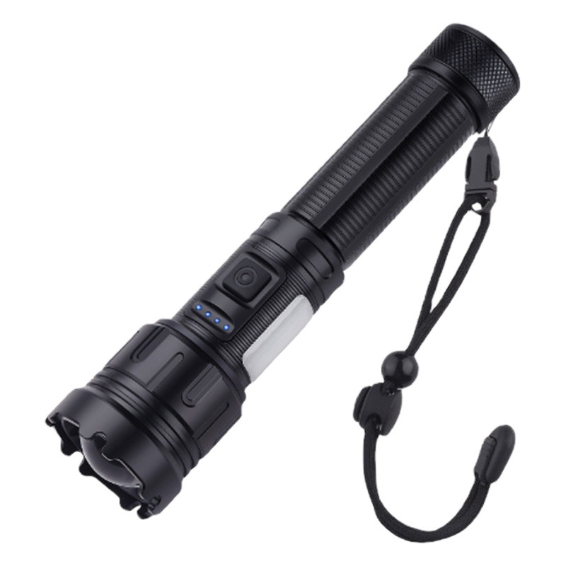 New cross-border flashlight outdoor emergency lighting multifunctional waterproof fishing lamp USB charging telescopic zoom
