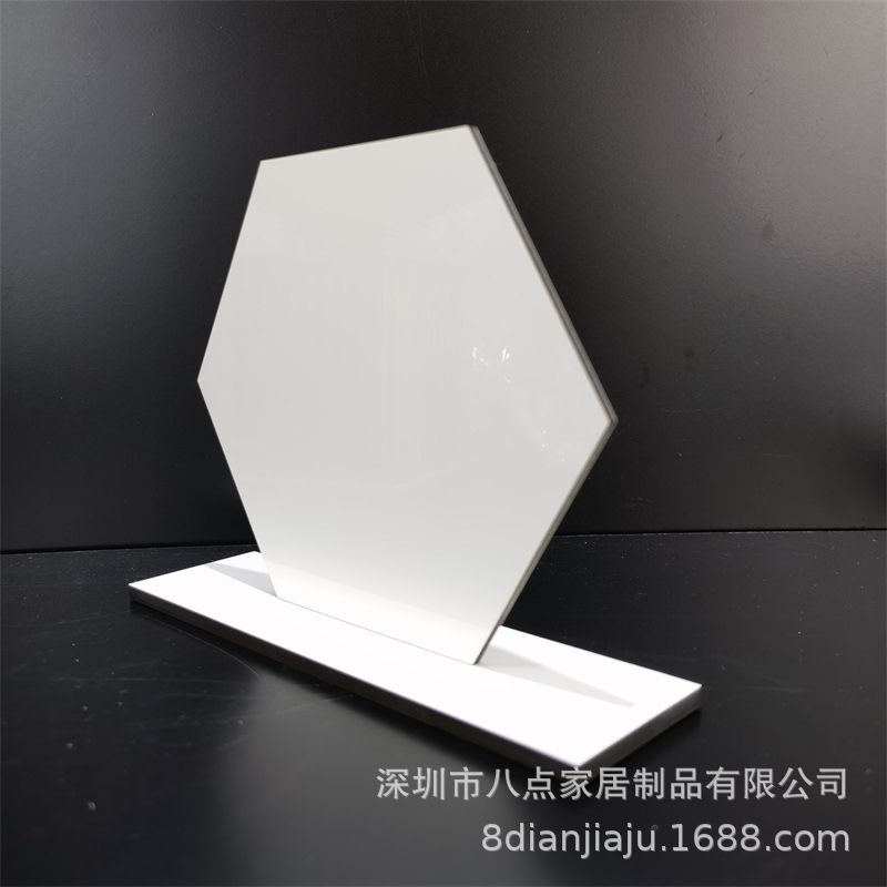 Hexagonal table top display board sublimation MDF table card studio personality decorations round wooden phase board