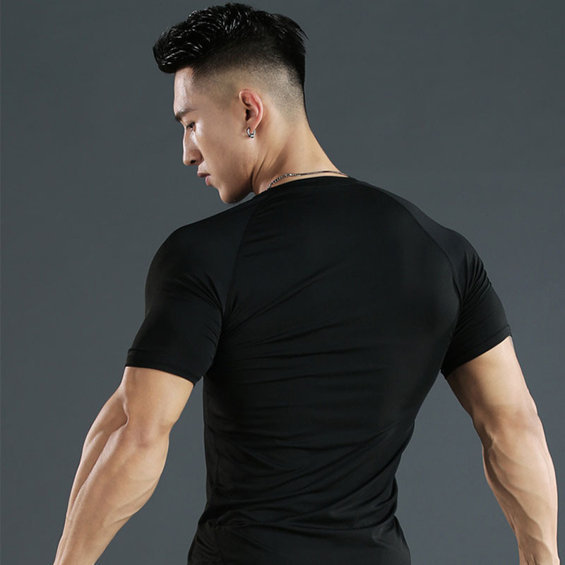 Picture of Sports Tight Quick-drying Clothes Basketball Fitness Clothes Short-sleeved Running Training Clothes High Elastic Moisture-absorbing Compression Clothes Men's T-shirt