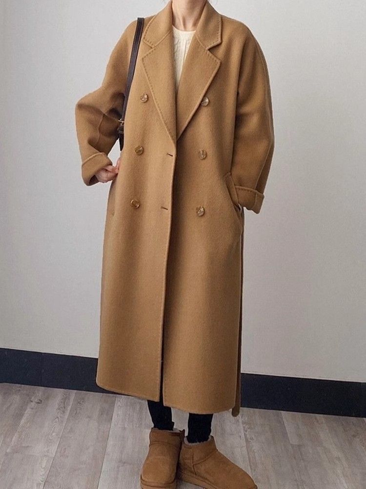 Casual Fashion Red Woolen Coat Women's Autumn and Winter Bride Wedding High-end Korean-style Hepburn Style All-match Woolen Outer