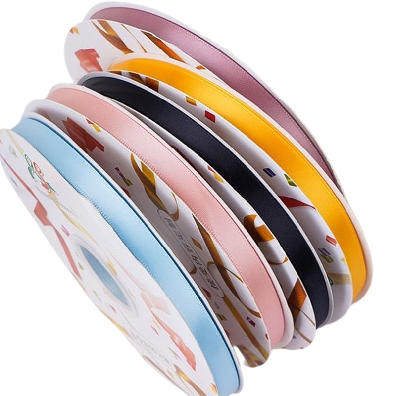 1cm100 yards solid color polyester ribbon ribbon flowers gift packaging bow ribbon baking wedding decoration ribbon