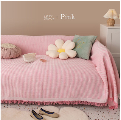 Picture of [Cross-border wholesale] Nordic pure color Four Seasons cotton blanket simple cushion ins style sofa Towel fashion lunch break blanket