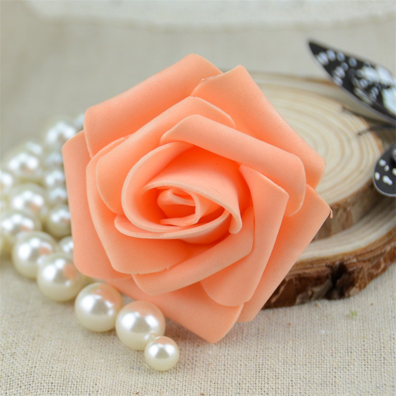 Picture of 7cm Simulated Pe Rose Head Chinese Valentine's Day Foam Rose Flower Wedding Valentine's Day Bouquet Packaging Material