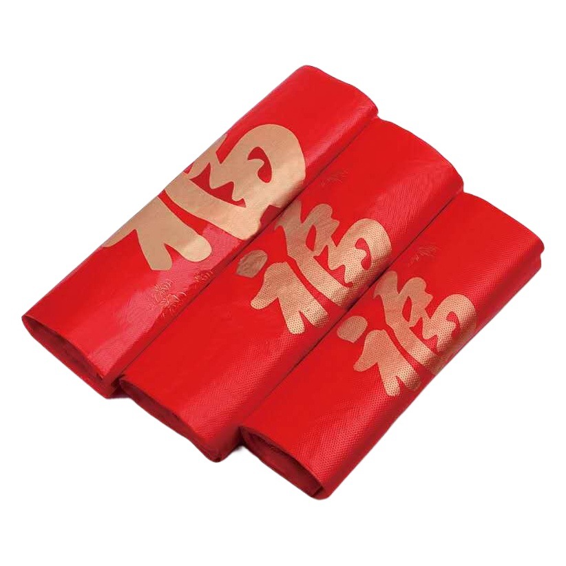 Red lucky word bag wedding happy word plastic bag full moon housewarming bag red happy word handbag plastic bag wholesale