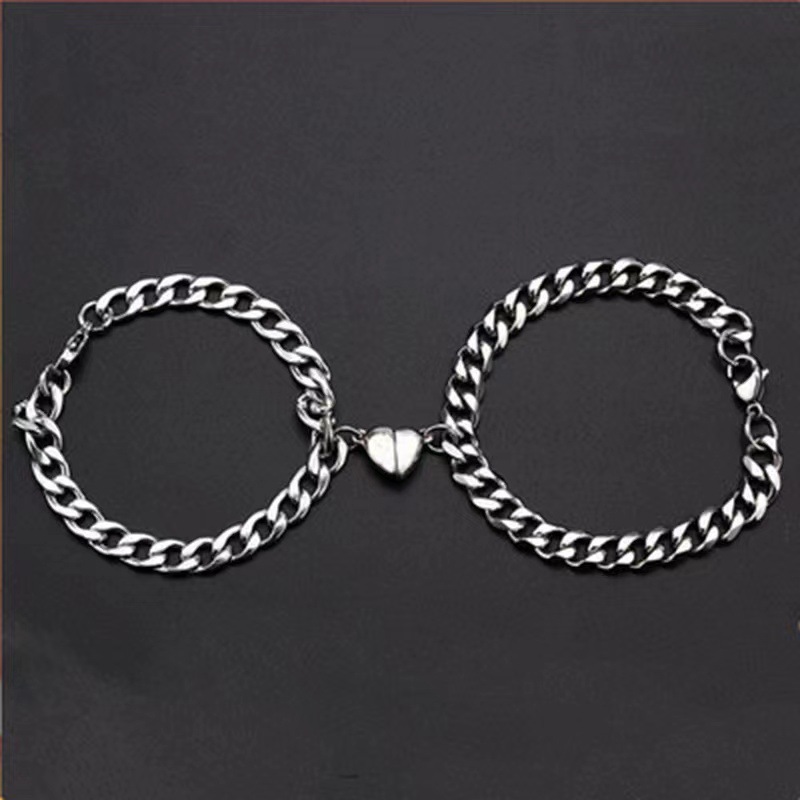 Picture of Europe and the United States cold wind Love bracelet personality magnet attraction bracelet do old a pair of magnet stone lovers hand ornaments women