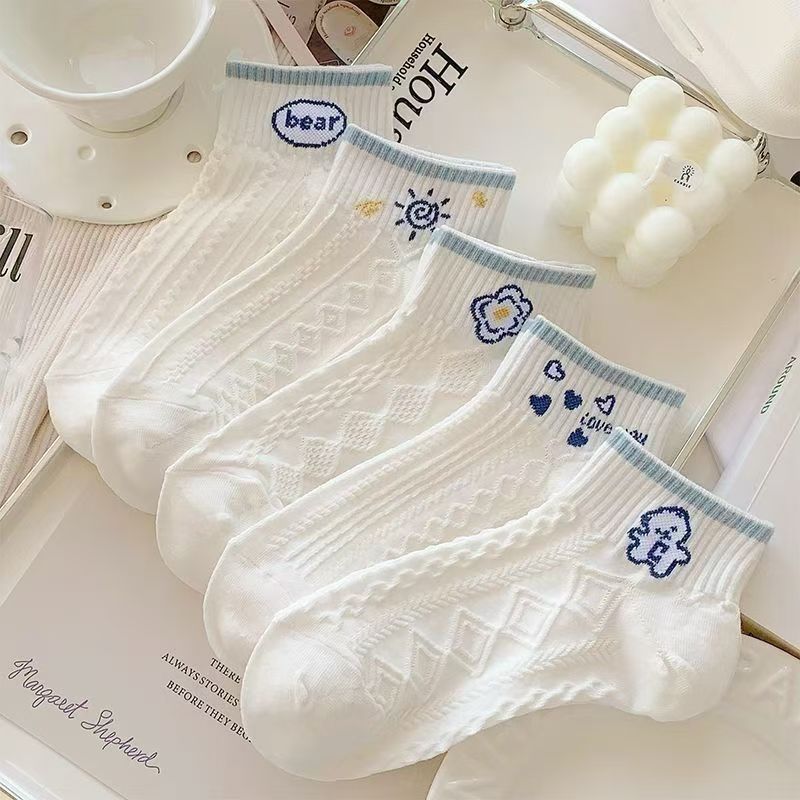 Picture of Socks women's summer thin bear boat socks ins sports men's spring and summer socks breathable with invisible socks wholesale
