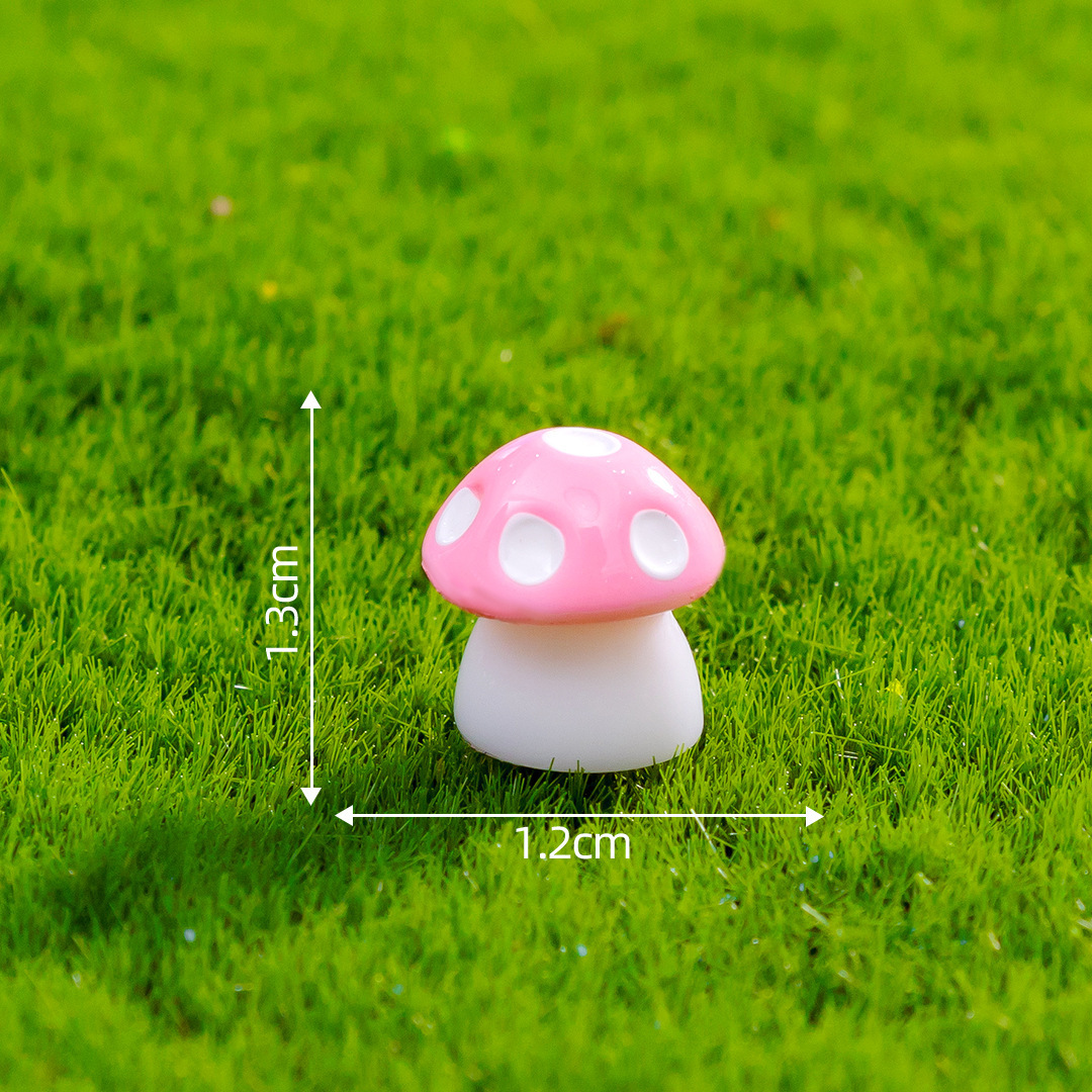 Picture of Mushroom Moss micro landscape ornaments fleshy ornaments ecological bottle DIY assembly resin ornaments medium 6 o'clock