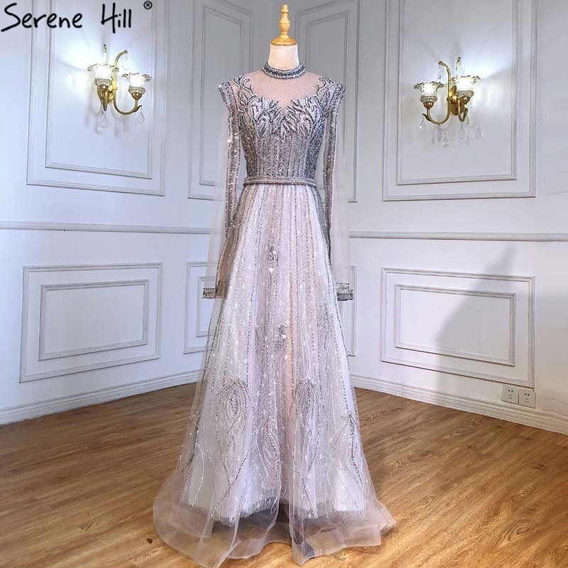 New high-end beaded temperament annual party host high-end texture luxury banquet evening dress LA71443