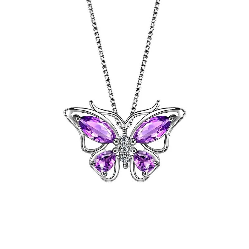 Picture of TEMU Cross-border New Butterfly Ring Earring Necklace Female European and American Animal Butterfly Pendant Clavicle Chain Jewelry suit