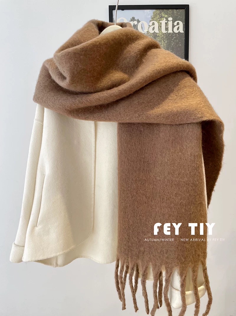 Picture of Cross-border solid color new imitation cashmere scarf women's autumn and winter thickened warm shawl solid color student scarf men's wholesale
