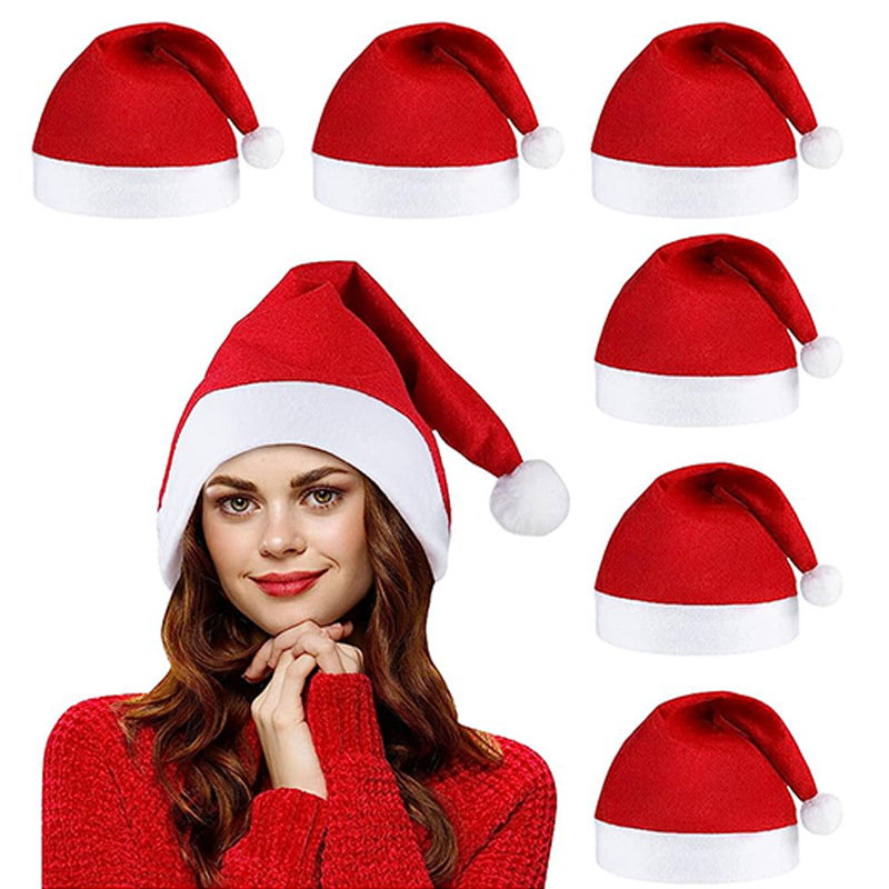 Christmas Hat Santa Claus Red Hat 2025 New Model Cross-Border Amazon Gift Christmas Decoration Supplies Foreign Trade
