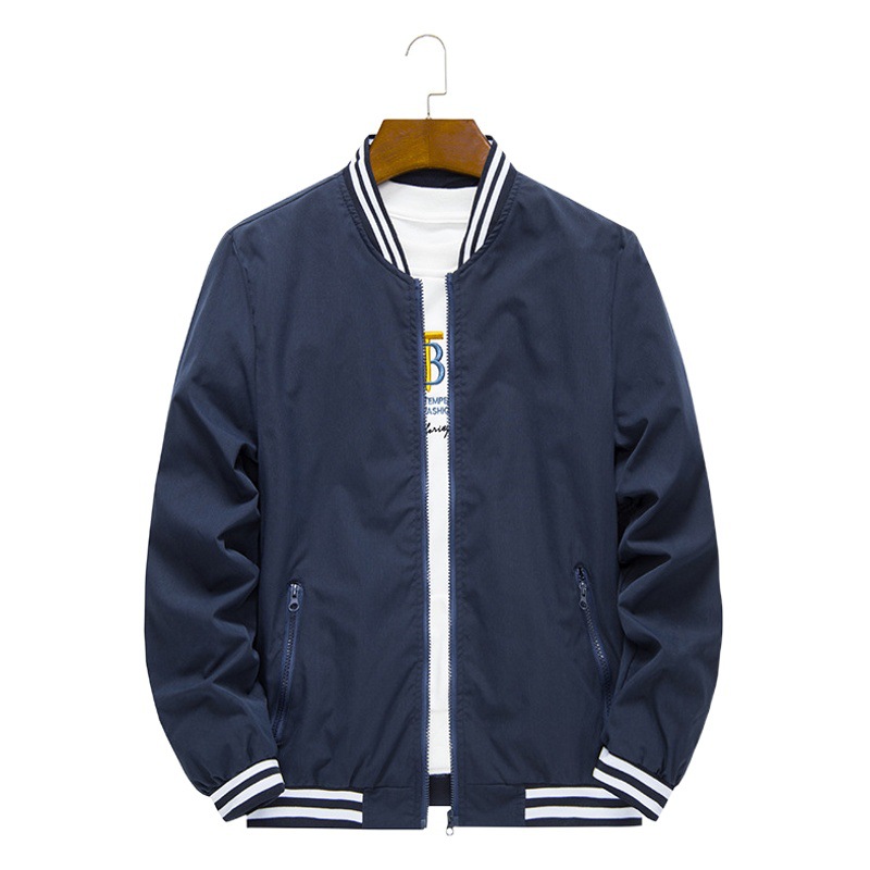 600g Baseball Jacket Bomber Jacket for Men and Women Waterproof Breathable Windbreaker Pure Color Supports Printed Logo Recommended