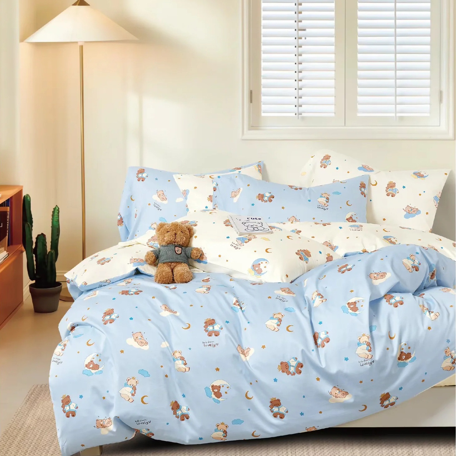 Wholesale supply of class a 60 113*173 satin cartoon cotton fabric 1.6 meters wide