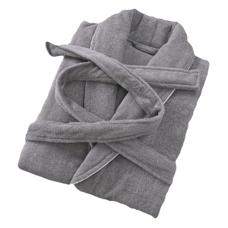 Hotel bathrobe cotton towel material adult couple nightgown spring and autumn long cotton white bathrobe logo wholesale