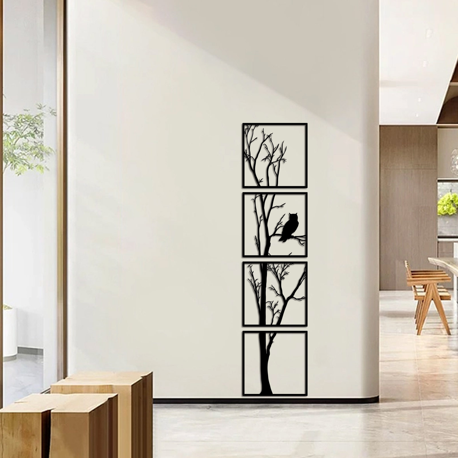 Picture of Cross-Border Wall Decoration Living Room Entrance Wall Hanging Chinese-Style Simple Metal Splicing Branch Set Vertical Wall Decoration Home Decor