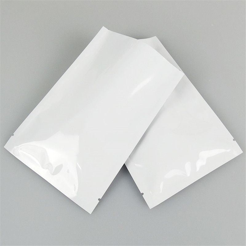 In stock white aluminized flat pocket liquid cosmetic packaging bag Milky White aluminum foil bag color mask bag
