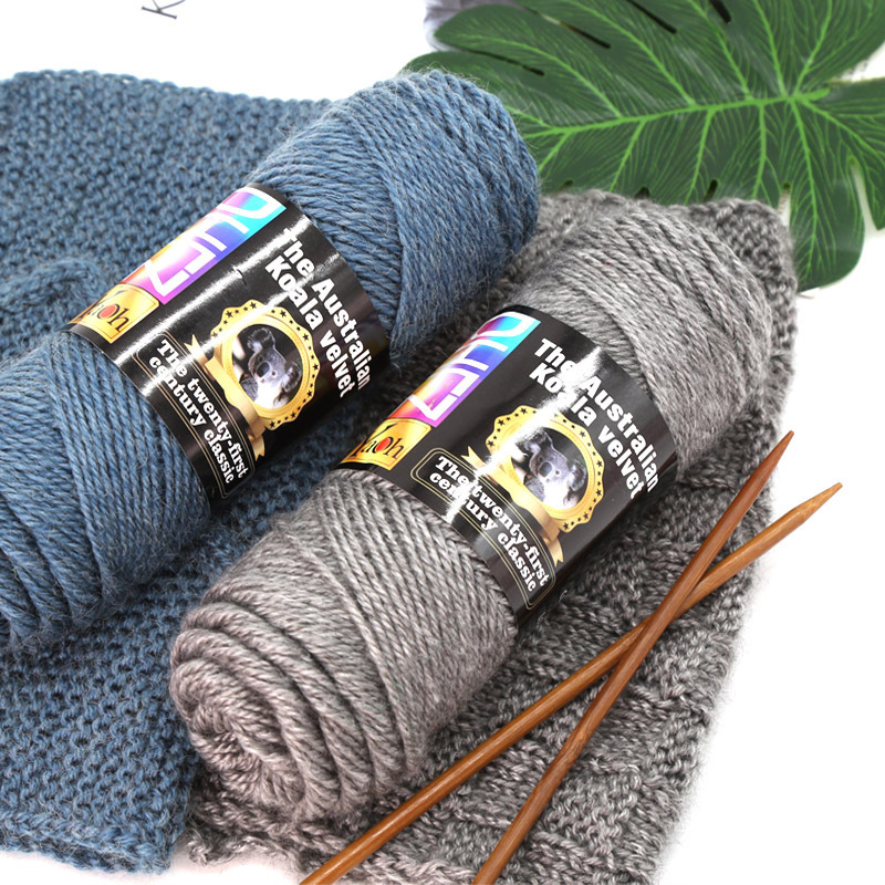 Koala wool yarn blended coarse hand woven wool yarn DIY material bag wool cross-border foreign trade wool factory