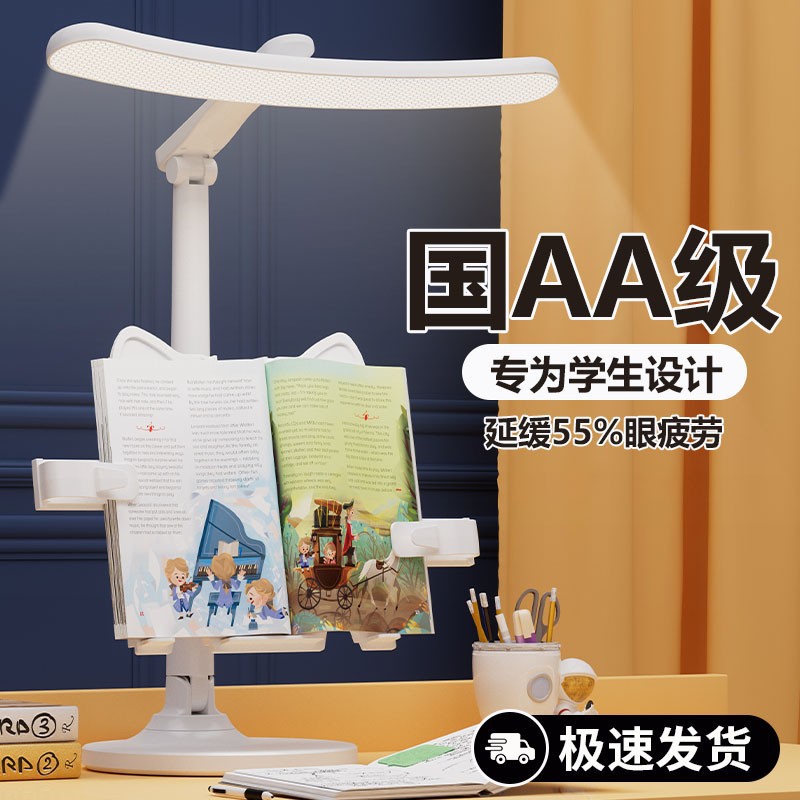 Cross-border led bookshelf desk lamp student study eye protection special dormitory children bedside charging timing reading night light