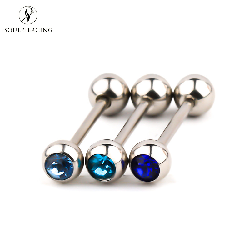 Picture of Stainless Steel Tongue Rings, Piercing Jewelry for Hot Girls, Lip Studs, Nipple Studs, Tongue Studs, Titanium Steel Tongue Studs, Cross-Border Multi-Color Ins Style