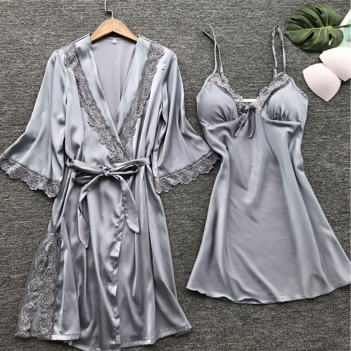 Cross Border Sexy Underwear Satin Sexy Sling Sling Women's Nightdress Nightgown Home Women's Pajamas Set 500