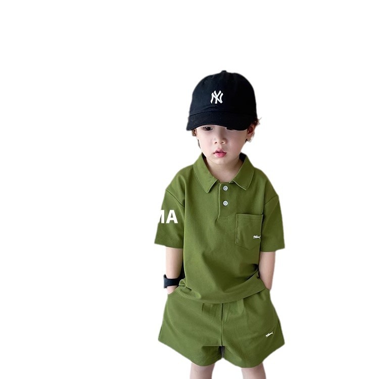Picture of Children's POLO Collar suit Western-style Boys Middle and Big Kids Casual Two-piece Summer Loose All-match Sports suit