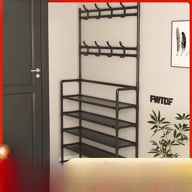 Living Room Shoe Rack Simple Doorway Household Dormitory Dust-Proof Multi-Layer Coat Rack Hanging Clothes Popular Shoe Cabinet Storage Artifact