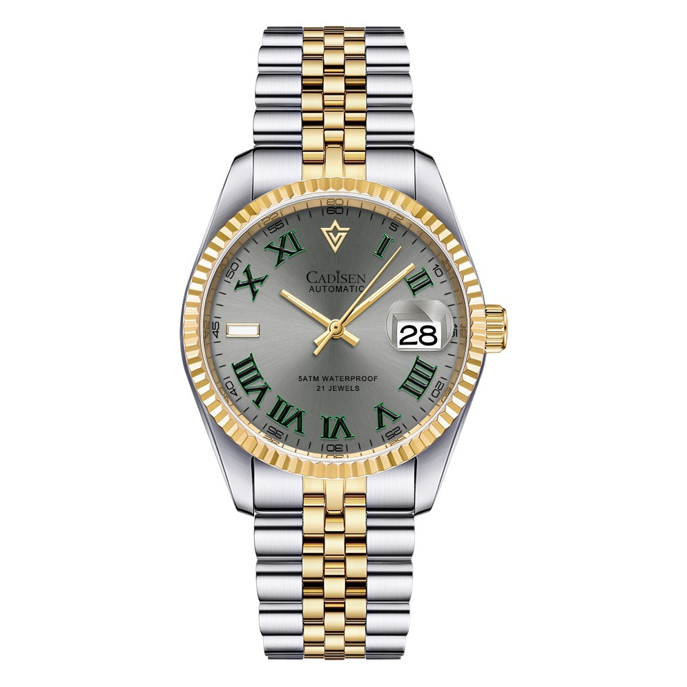 CADISEN Cardison New Fully Automatic Men's Mechanical Watch 38mm Small Size Casual Waterproof Men's Watch