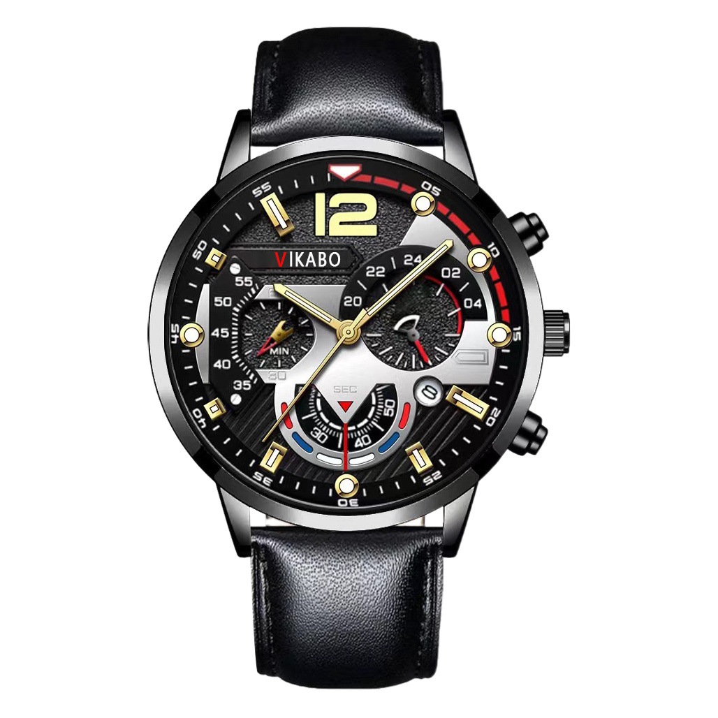 Aliexpress Hot Selling Vakabo Watch Fashion Men's Calendar Watch Business Belt Quartz Men's Watch Spot Wholesale