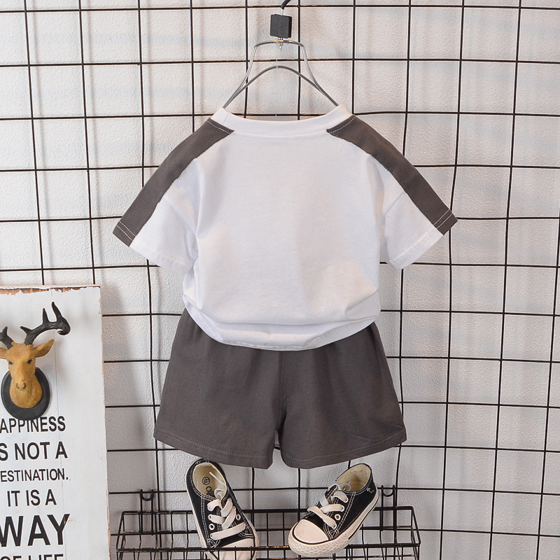 Picture of Boys' Summer Wear suit 2023 New Children's Korean-style Letter Short-sleeved Western-style Shorts Baby's Casual Children's Wear T-shirt