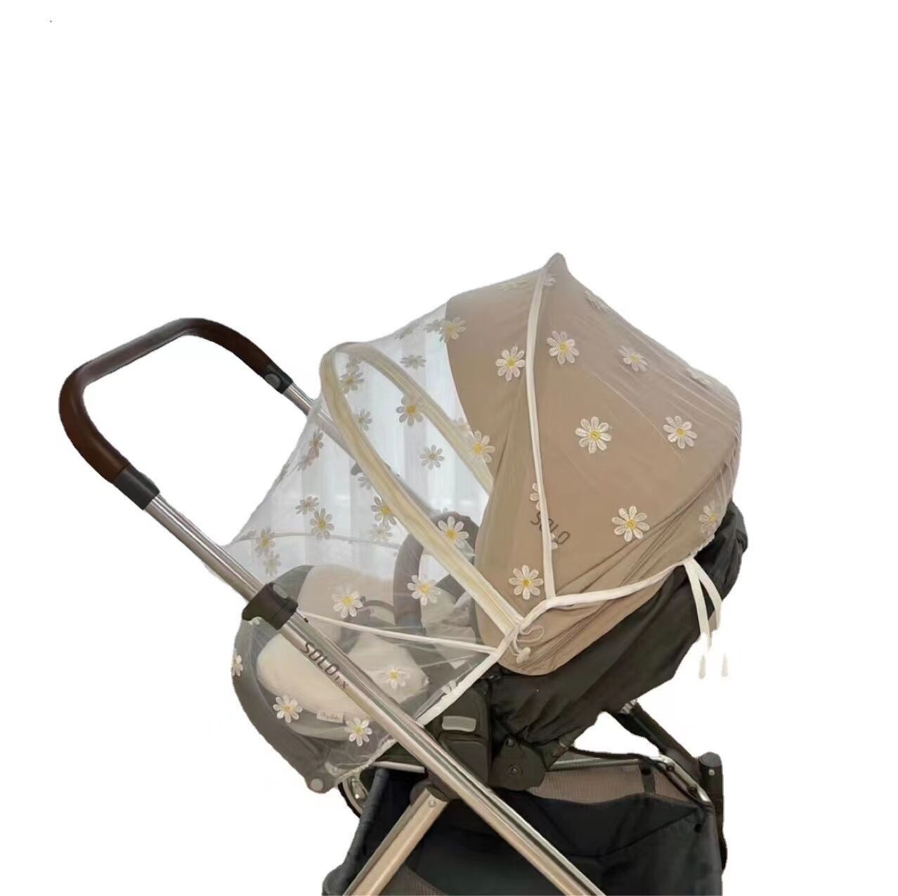 Picture of Wholesale ins stroller mosquito net Daisy embroidery full cover universal baby trolley summer mosquito cover breathable