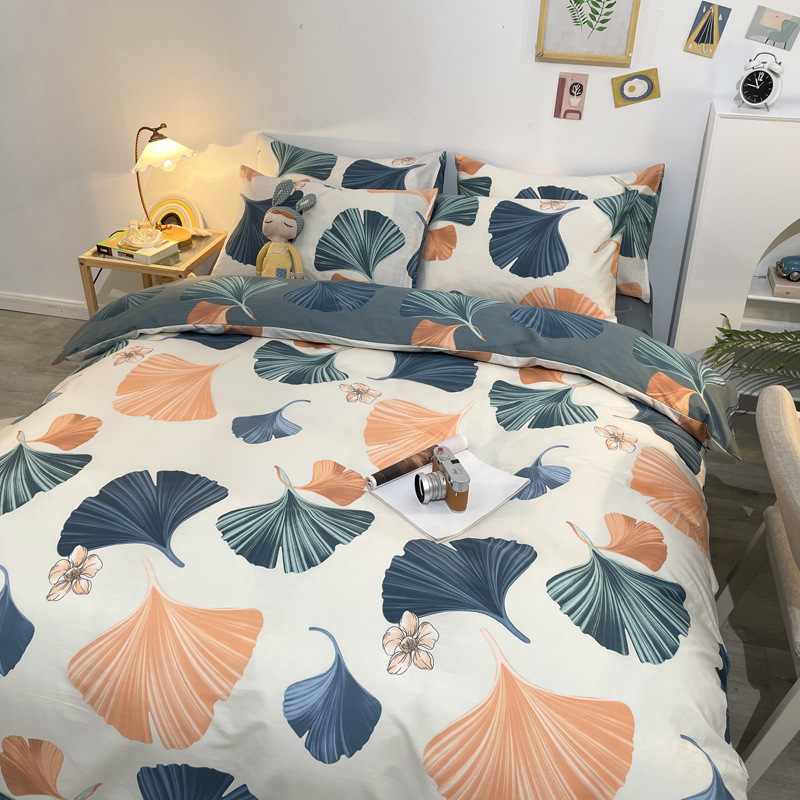 Picture of Nantong bed four-piece cotton sheet Nordic style 100 cotton four-piece set three-piece set Wholesale