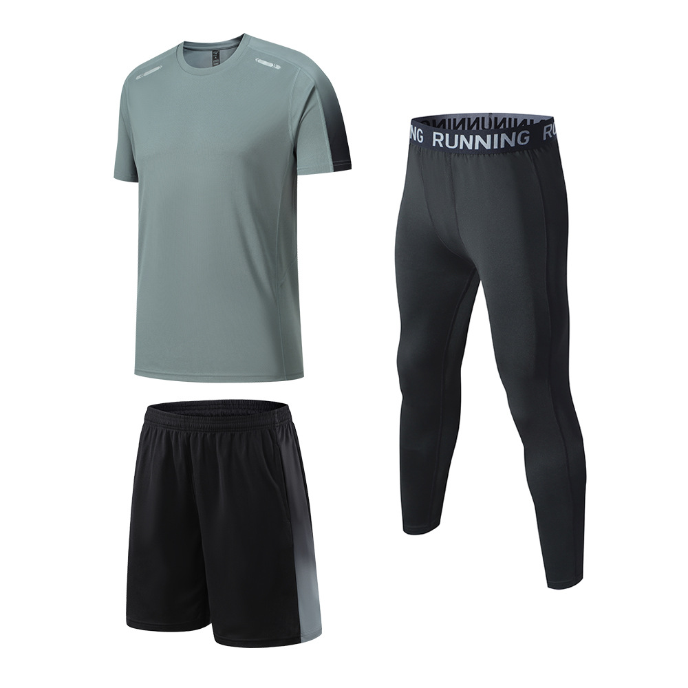 Picture of Cross-border Sports suit Men's Fitness Clothes Running Equipment Morning Running Clothes Cycling Training Room Tight Quick Dry Clothes Wholesale