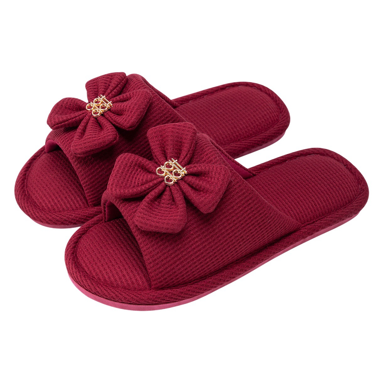 Slippers Women's Summer Red Festive Life Year Light Luxury Accompanying Wedding Slippers for Bride and Bride Wedding Couple