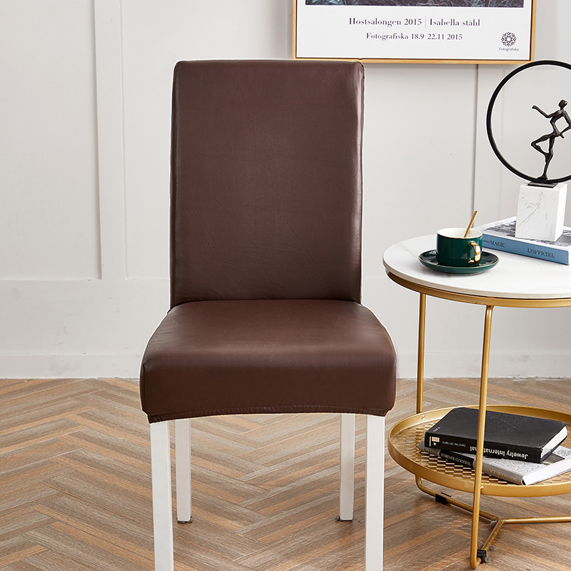Picture of Chair Cover Cross-border New Solid Color Stretch Leather Seat Cover Amazon Dining Chair Office Waterproof and Dustproof Chair Cover
