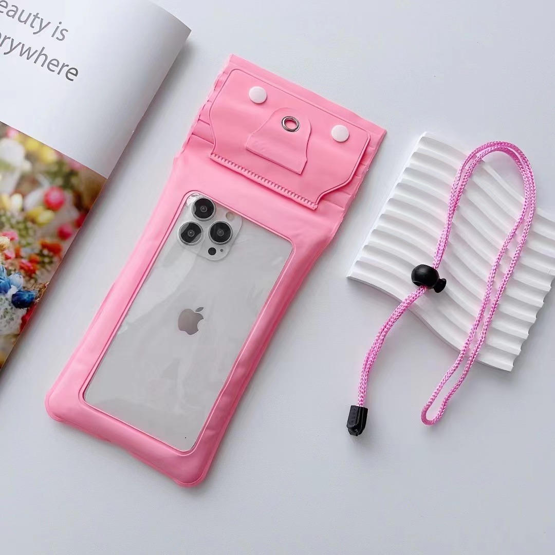 Picture of Three-fold mobile phone waterproof bag airbag bag Velcro touch screen swimming hot spring sealing strip waterproof neck wholesale