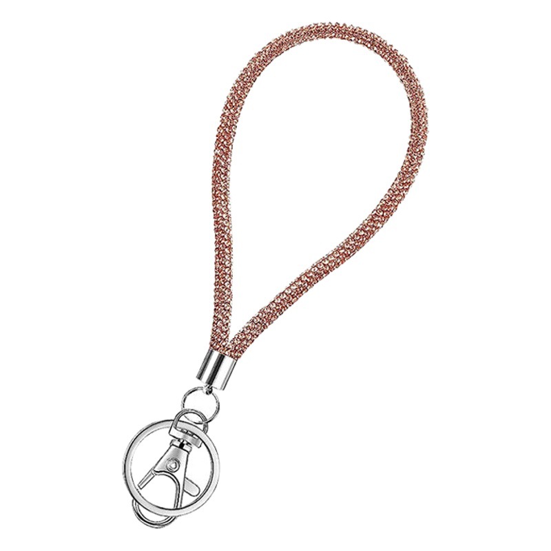 Amazon new rhinestone full diamond lanyard Diamond-embedded crossbody flash diamond wrist keychain ID card lanyard in stock