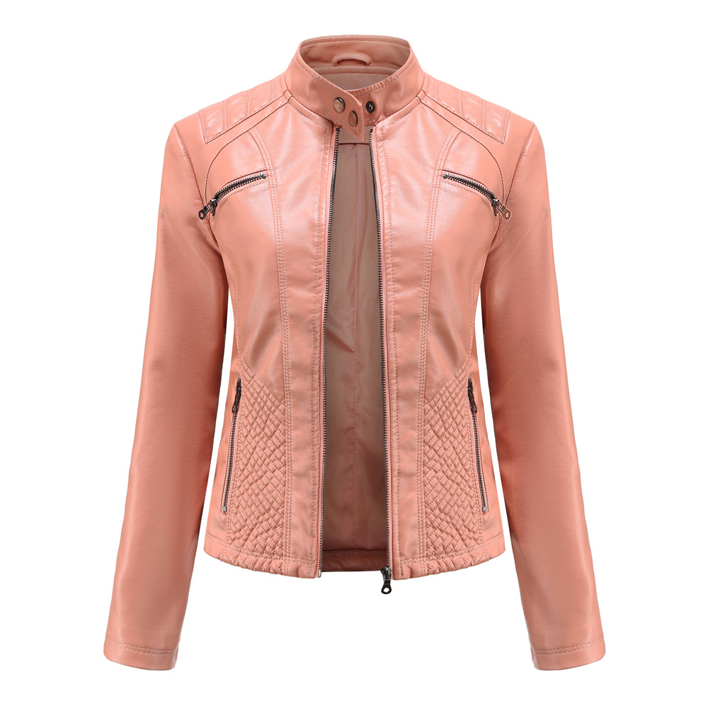 Picture of Cross-Border Leather Jacket Russian Popular Slim Youthful Elegant Wear-Resistant Leather Jacket