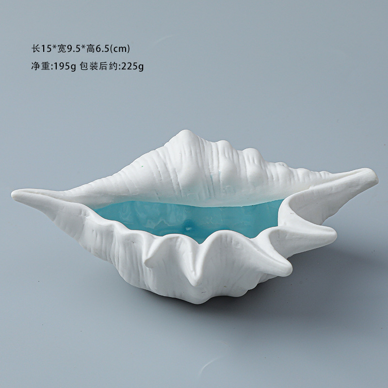 Picture of Mediterranean Sea Star Conch Shell Ceramic Ornaments Storage Basin Ocean Ashtray Hydroculture Bottle Hamster Nest Landscape