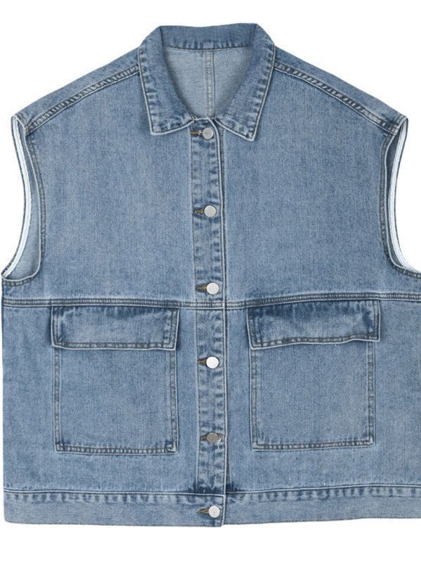 Picture of Autumn and Winter K-Style 2025 Workwear Vest with Denim Vest Jacket for Women Trendyy Outer Wear Sleeveless Waistoutwear Cardigan